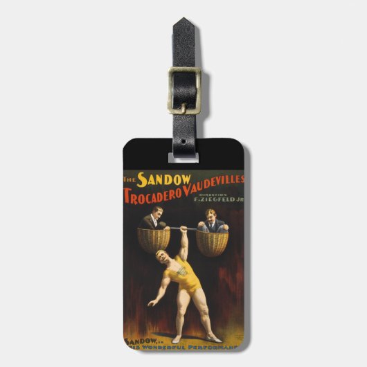 De Sandow Eugen Sandow Vaudeville Gewichtheffer Bagagelabel (Voorkant verticaal)