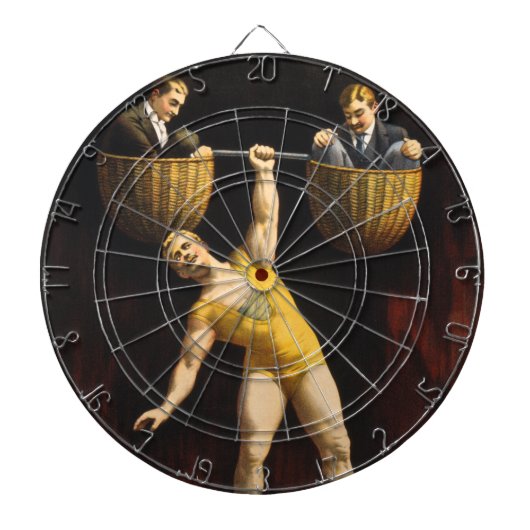 De Sandow Eugen Sandow Vaudeville Gewichtheffer Dartbord (Voorkant)