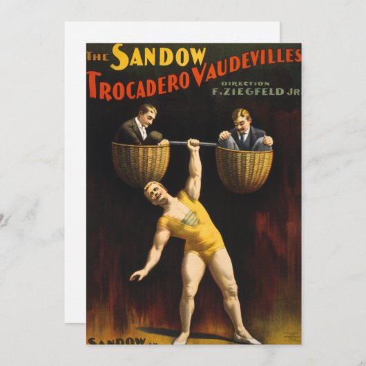 De Sandow Eugen Sandow Vaudeville Gewichtheffer Feestdagenkaart (Voorkant / Achterkant)