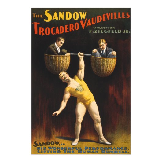 De Sandow Eugen Sandow Vaudeville Gewichtheffer Foto Afdruk (Voorkant)