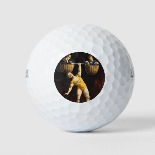 De Sandow Eugen Sandow Vaudeville Gewichtheffer Golfballen (Voorkant)