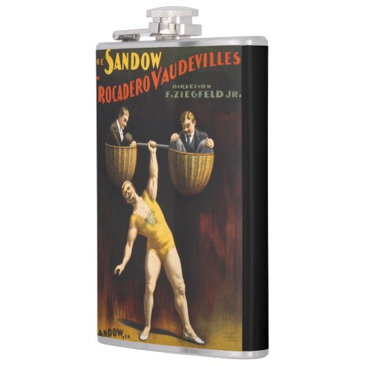De Sandow Eugen Sandow Vaudeville Gewichtheffer Heupfles (Links)