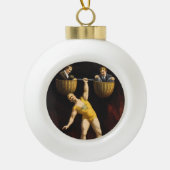 De Sandow Eugen Sandow Vaudeville Gewichtheffer Keramische Bal Ornament (Voorkant)