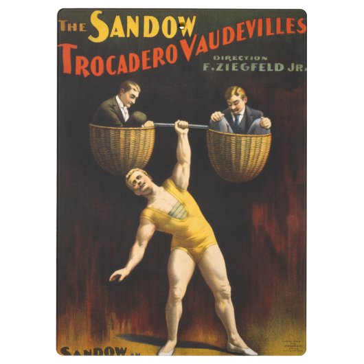 De Sandow Eugen Sandow Vaudeville Gewichtheffer Klembord (Achterkant)