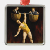 De Sandow Eugen Sandow Vaudeville Gewichtheffer Metalen Ornament (Voorkant)