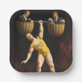 De Sandow Eugen Sandow Vaudeville Gewichtheffer Papieren Bordje (Voorkant)
