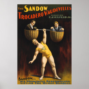 De Sandow Eugen Sandow Vaudeville Gewichtheffer Poster