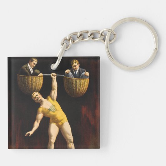 De Sandow Eugen Sandow Vaudeville Gewichtheffer Sleutelhanger (Achterkant)