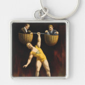 De Sandow Eugen Sandow Vaudeville Gewichtheffer Sleutelhanger (Voorkant)