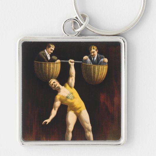 De Sandow Eugen Sandow Vaudeville Gewichtheffer Sleutelhanger (Voorkant)