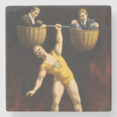 De Sandow Eugen Sandow Vaudeville Gewichtheffer Stenen Onderzetter (Voorkant)