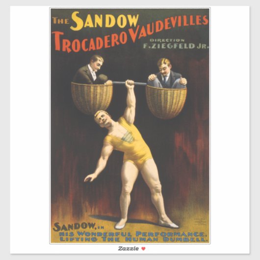 De Sandow Eugen Sandow Vaudeville Gewichtheffer Sticker (Vel)