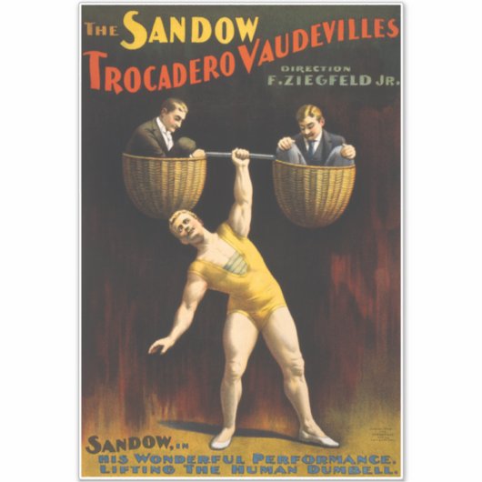 De Sandow Eugen Sandow Vaudeville Gewichtheffer Sticker (Voorkant)