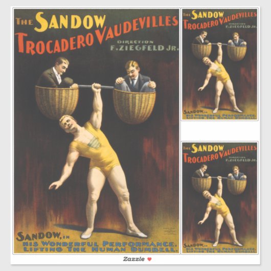 De Sandow Eugen Sandow Vaudeville Gewichtheffer Sticker (Vel)