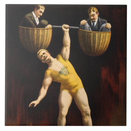 De Sandow Eugen Sandow Vaudeville Gewichtheffer Tegeltje (Voorkant)