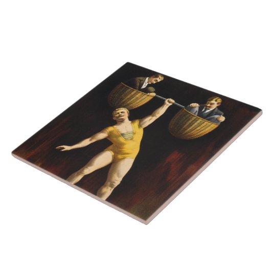 De Sandow Eugen Sandow Vaudeville Gewichtheffer Tegeltje (Zijkant)