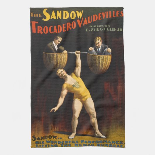 De Sandow Eugen Sandow Vaudeville Gewichtheffer Theedoek (Verticaal)
