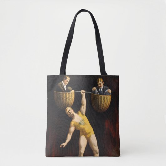 De Sandow Eugen Sandow Vaudeville Gewichtheffer Tote Bag (Voorkant)