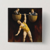 De Sandow Eugen Sandow Vaudeville Gewichtheffer Vierkante Button 5,1 Cm (Voorkant)