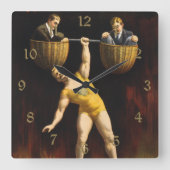 De Sandow Eugen Sandow Vaudeville Gewichtheffer Vierkante Klok (Voorkant)