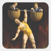 De Sandow Eugen Sandow Vaudeville Gewichtheffer Vierkante Sticker (Voorkant)