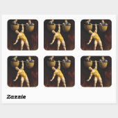 De Sandow Eugen Sandow Vaudeville Gewichtheffer Vierkante Sticker (Vel)