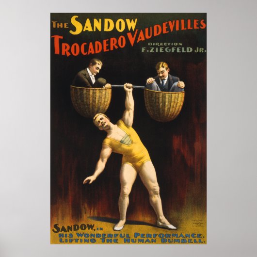 De Sandow Weightlifter bodybuilding, Human Weight Poster (Voorkant)