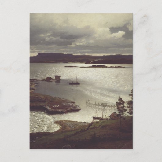 De Sandvik Fiord van Hans Gude Briefkaart (Voorkant)