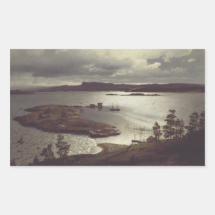 De Sandvik Fiord van Hans Gude Rechthoekige Sticker