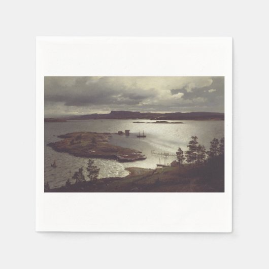 De Sandvik Fiord van Hans Gude Servet (Voorkant)