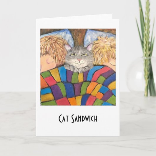 De Sandwich van de kat Feestdagen Kaart (Voorkant)