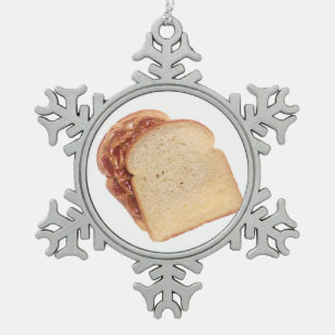 De Sandwich van de Pindakaas en van de Gelei Tin Sneeuwvlok Ornament