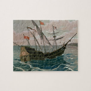 De Santa Maria nadert de kust van de Nieuwe W Legpuzzel