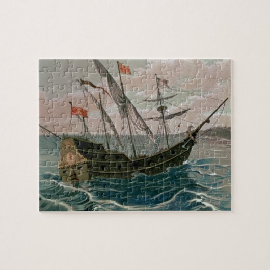 De Santa Maria nadert de kust van de Nieuwe W Legpuzzel (Horizontaal)