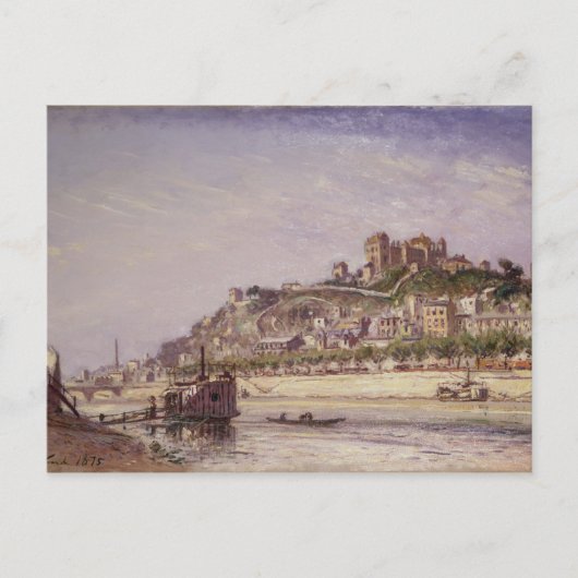 De Saone in Lyon, 1875 Briefkaart (Voorkant)