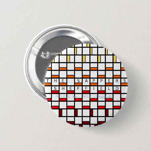De Sappers Sheffield Badge Ronde Button 5,7 Cm (Voorkant /achterkant)