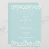 De Sarah Jane Blue en White trouwuitnodiging Kaart (Voorkant / Achterkant)