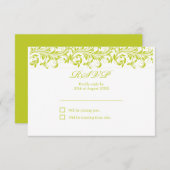 De Sarah Jane kalk groen en witte bruiloft RSVP (Voorkant / Achterkant)