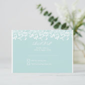De Sarah Jane Light Blue en de witte bruiloft RSVP (Staand voorkant)