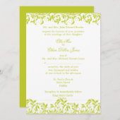 De Sarah Jane Limoen en de witte trouwuitnodiging Kaart (Voorkant / Achterkant)