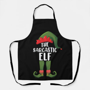 De Sarcastische Elf Familie Matching Groep Kerstmi Schort