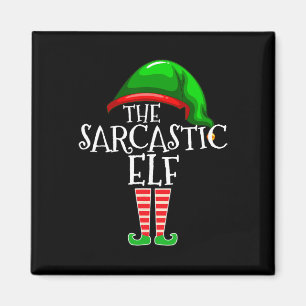 De Sarcastische Elfen Familie Matching Groep Kerst Magneet