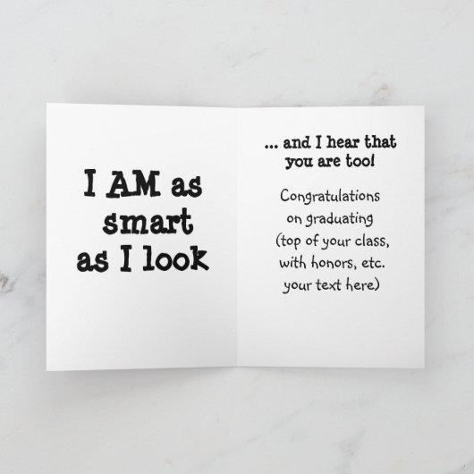 De sarcastische & Grappige Kaart van de Afstuderen (Binnen)