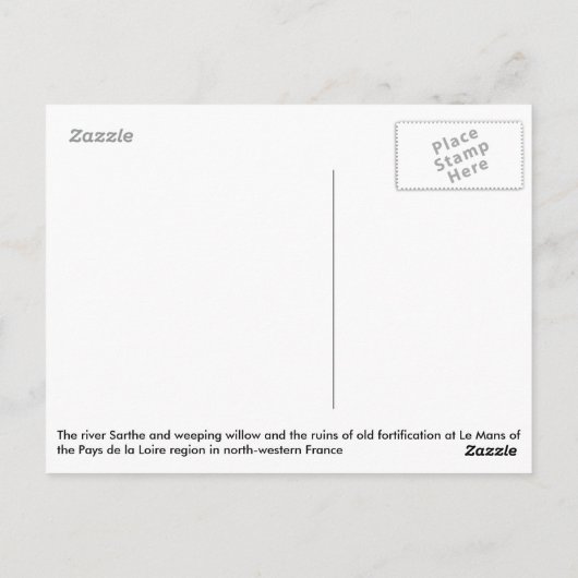 De Sarthe in Le Mans in Frankrijk Briefkaart (Achterkant)