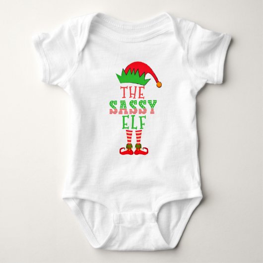 De sassy Elf-kerstfamilie komt overeen met Pajama Romper (Voorkant)