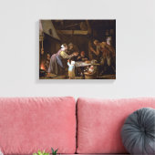 De satelliet en de familie canvas afdruk (Insitu (Woonkamer))