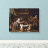 De satelliet en de familie canvas afdruk (Insitu (Houten vloer))