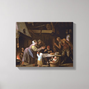 De satelliet en de familie canvas afdruk