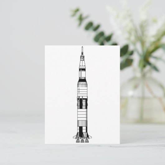 De Saturn V Rocket Briefkaart (Staand voorkant)
