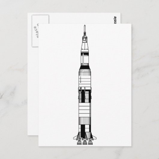 De Saturn V Rocket Briefkaart (Voorkant / Achterkant)